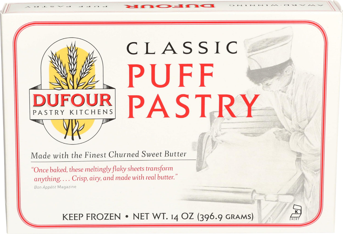Dufour Pastry Kitchen, All Butter Puff Pastry, 14 oz (Frozen)