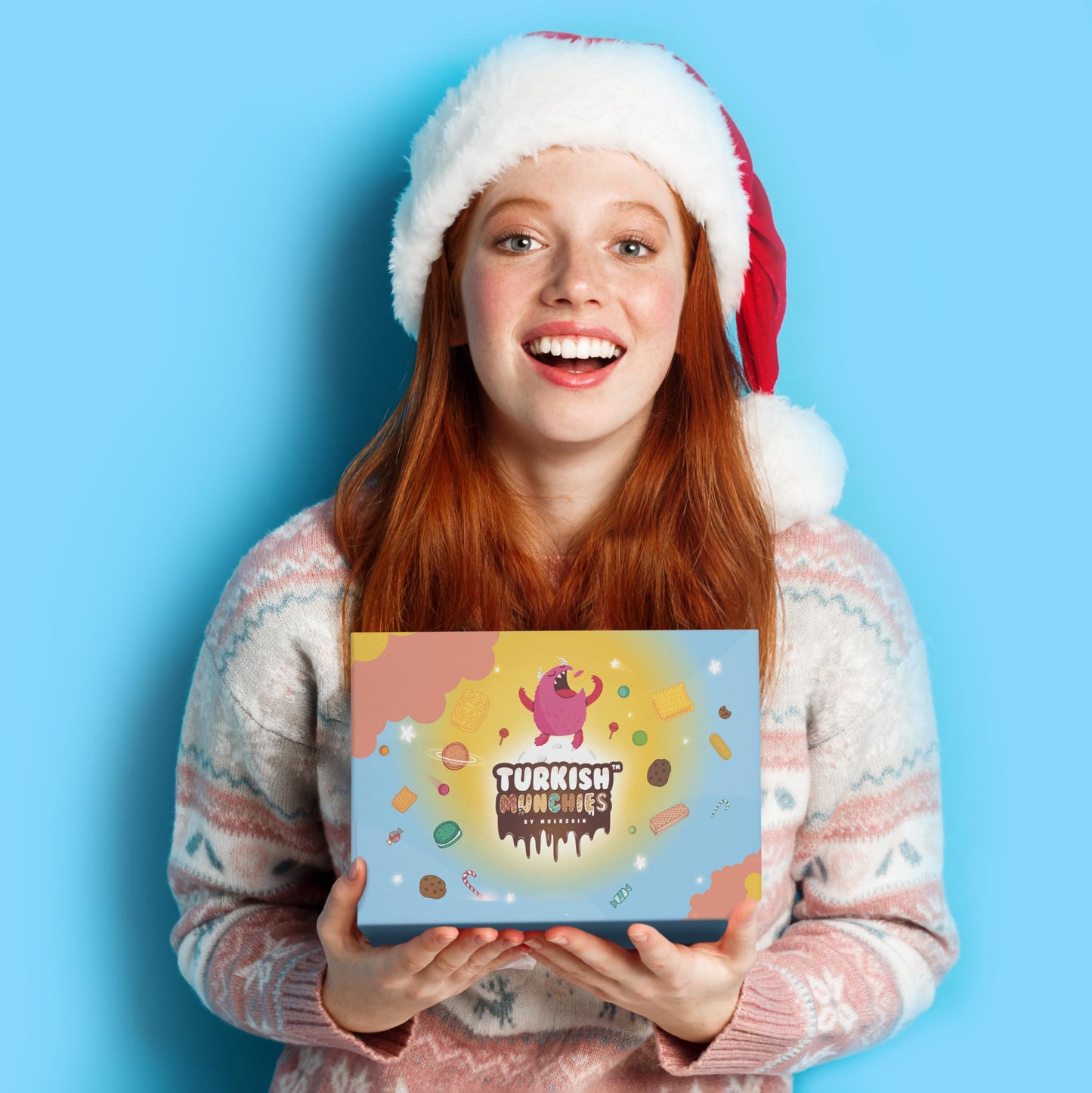 Midi International Snack Box | Premium Exotic Foreign Snacks | Unique Snack Food Gifts Included | Light Blue Space Theme | Candi