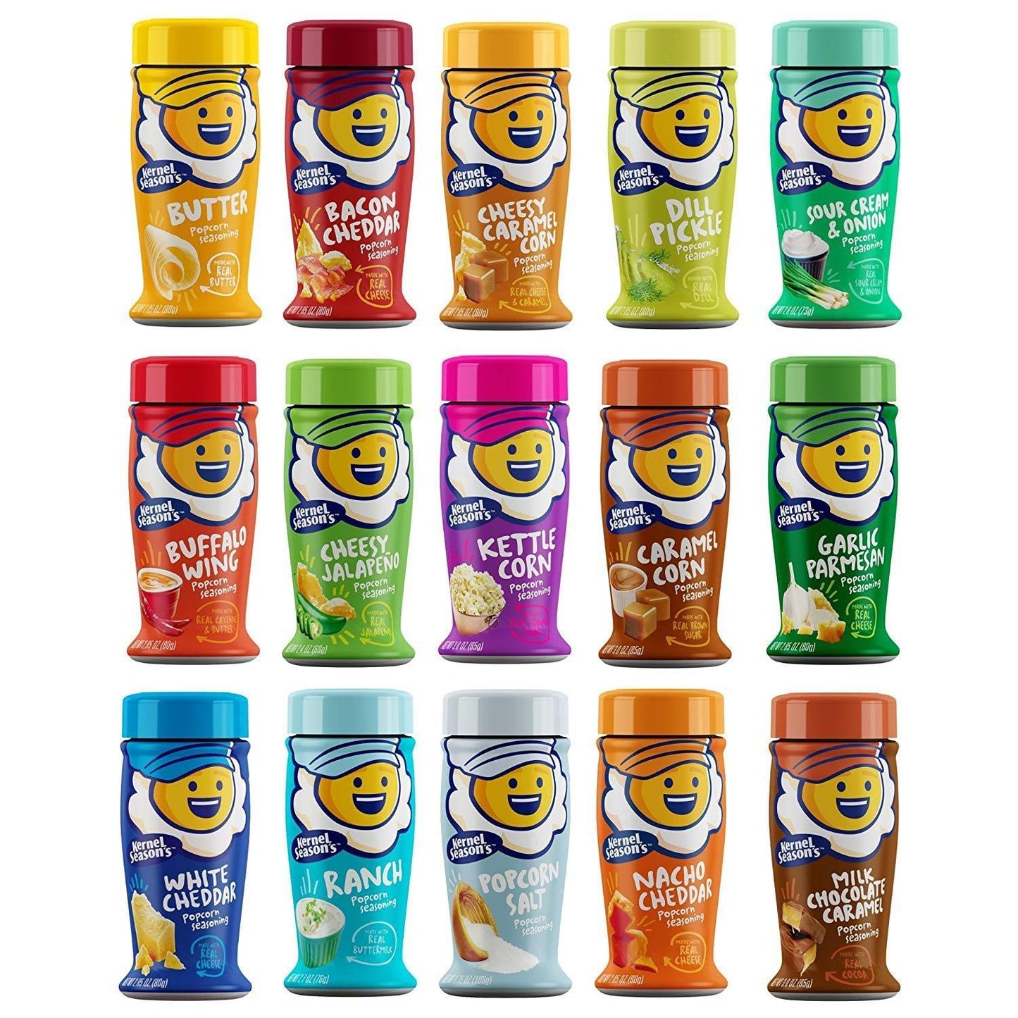 Kernel Seasons Popcorn Flavors Variety Pack, 15 Flavors, 2.85 Ounce (Pack of 15)