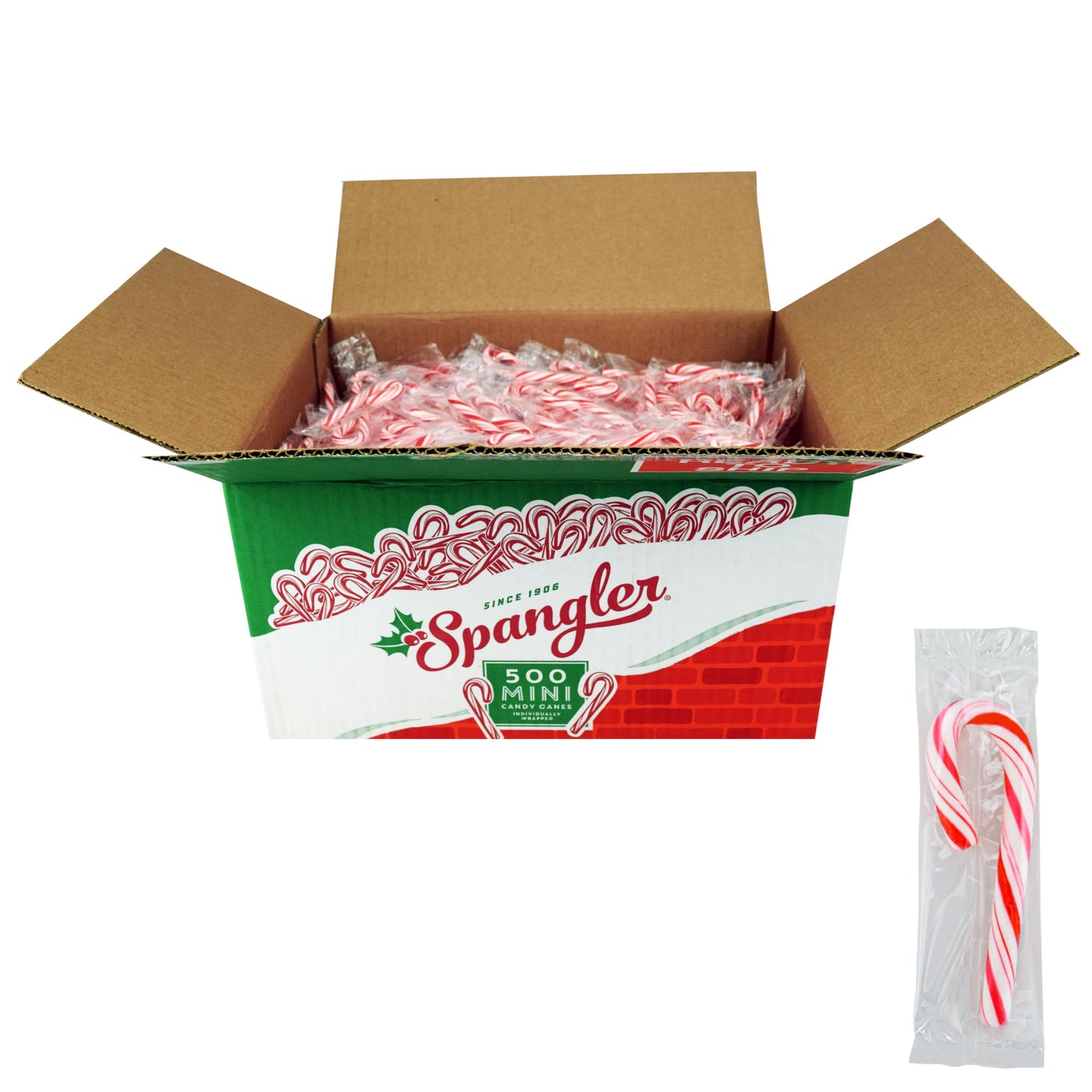 Red And White Peppermint Flavor Mini Candy Canes 1-500 Count Box
