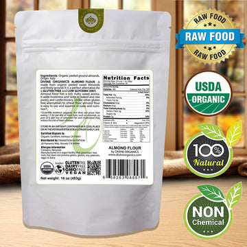 16 oz Organic Almond Flour Powdered Gluten Free Low Glycemic Non-GMO by Divine Organics