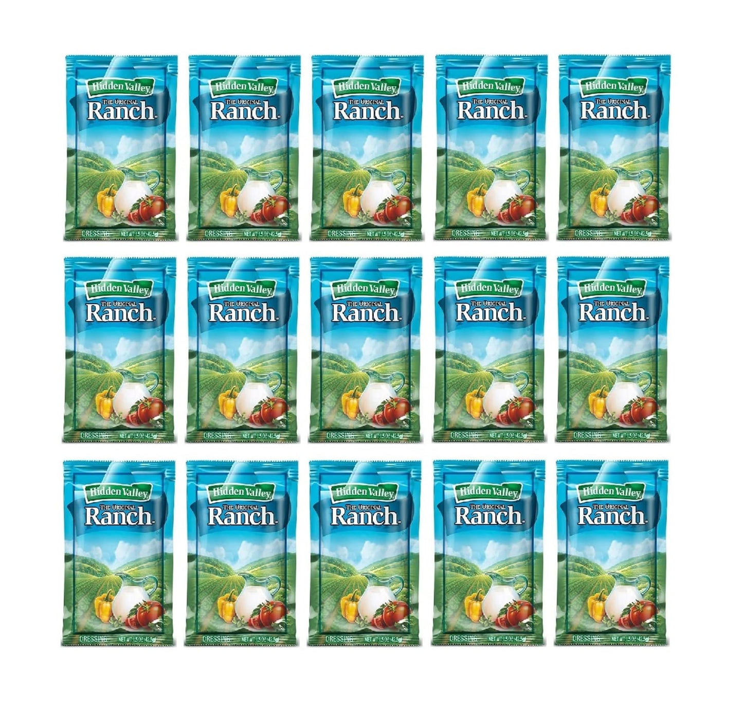 Hidden Valley Ranch Dressing - Bundle of 15 Packets - Perfect for a Variety of Uses - Goes on Anything - Classic Flavor that Generations have Loved