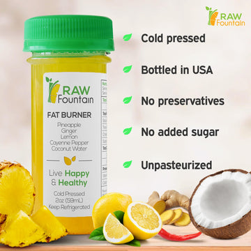 20 Immunity Shots W/Ginger, Lemon, Cayenne Pepper, Pineapple 2Fl Oz, Packed W/Vitamin C, Raw & Cold Pressed, Unpasteurized, Boos