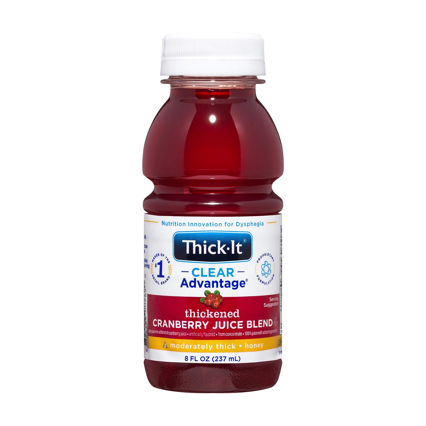 Thick-It Clear Advantage Thickened Cranberry Juice Blend, Moderately Thick Honey Bottle, 8 Fl Oz