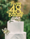 48 Birthday Cake Toppers-Gold Glitter, 48th Cake Topper for Men,48 Cake Topper For Women, 48th birthday decorations,48th Birthda