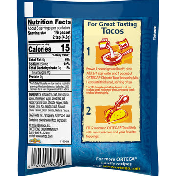 Ortega Seasoning Mix, Chipotle, 1 Ounce (Pack Of 12)