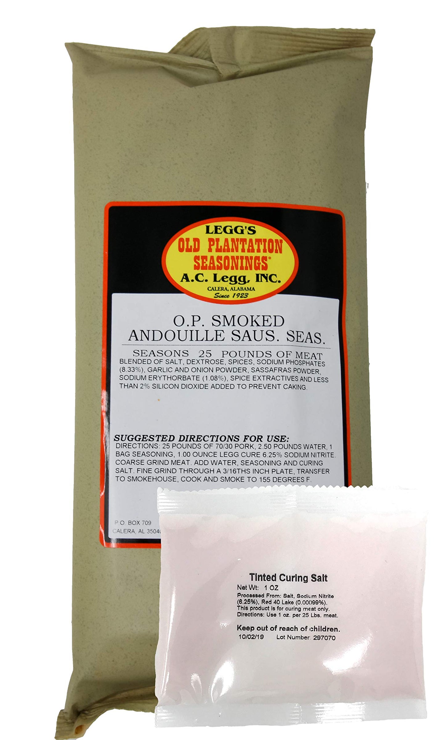 A.C. Leggs OP Smoked Andouille Sausage Seasoning with Cure, 19.5 Ounce Pack
