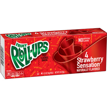 Fruit Roll-ups Fruit Flavored Snacks, Strawberry, 4-count Rolls