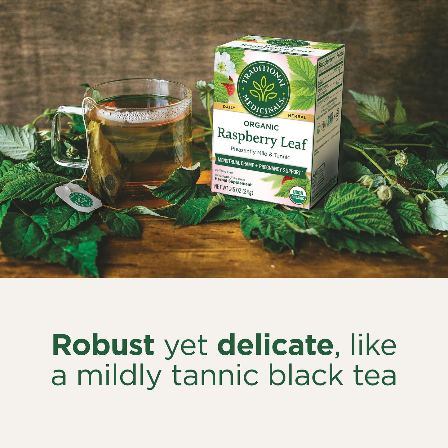 Organic Raspberry Leaf Tea, 16 Bags By Traditional Medicinals Teas