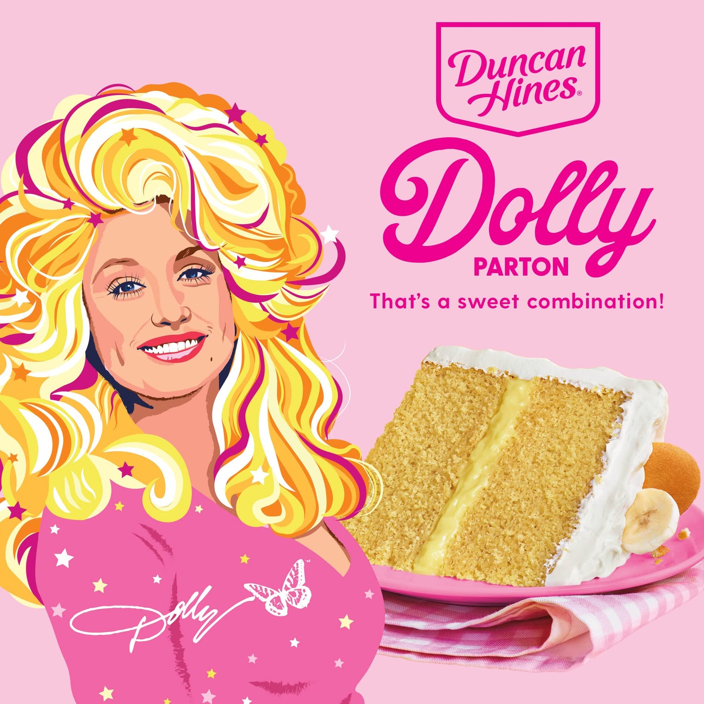 Duncan Hines Dolly Parton'S Favorite Southern-Style Banana Flavored Cake Mix, 15.25 Oz.