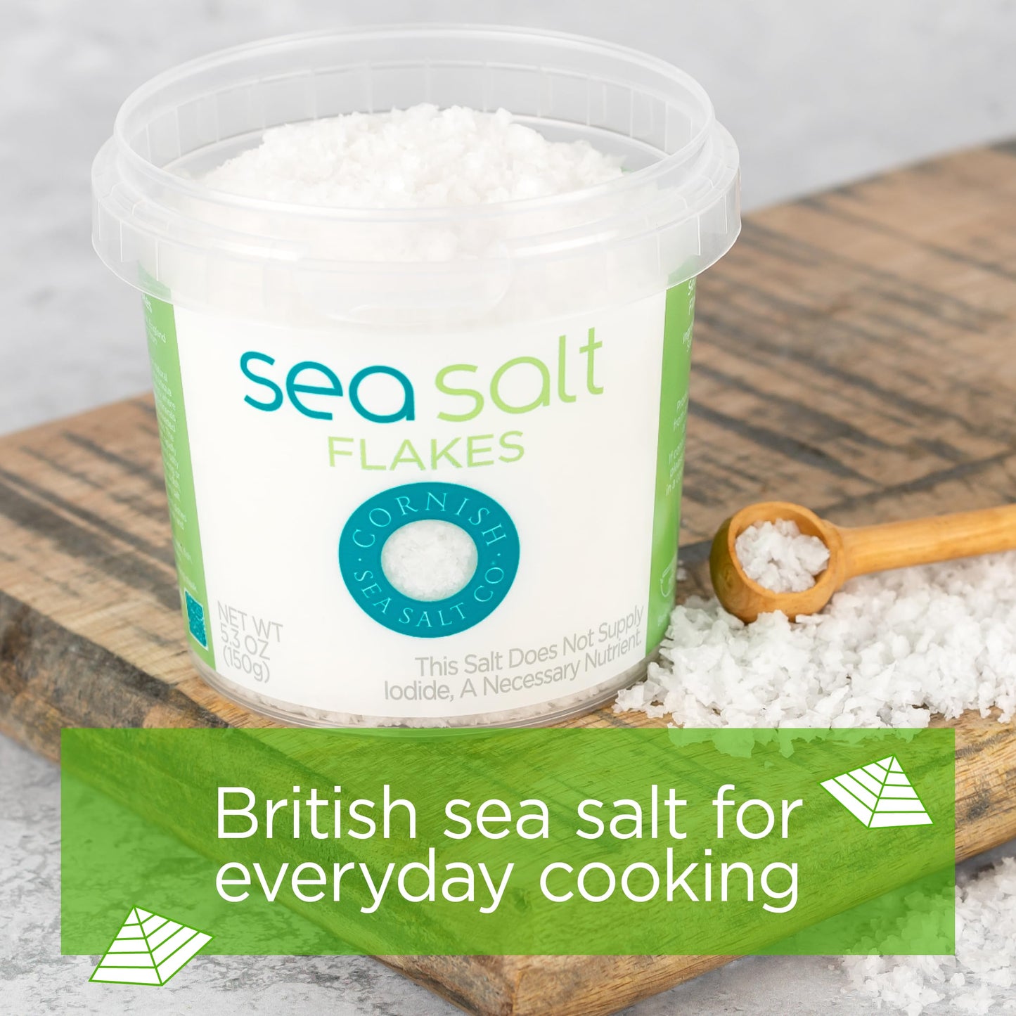 Cornish Sea Salt Mineral Flakes | Cooking & Hydration | Hand-Harvested In Celtic Waters | 5.3 Oz Resealable Tub (Pack Of 2)