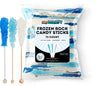 Frozen Ice Rock Candy On A Stick (72 Pack) - Bulk Individually Wrapped Pure Sugar Blue, Light Blue, And White Edible Crystal Roc