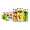 Popwell Caffeinated Prebiotic Soda Variety Pack, 12 Fl Oz (Pack of 12), 6g Fiber, 1g Sugar, Orange Cream, Lemon Lime, Cream Soda