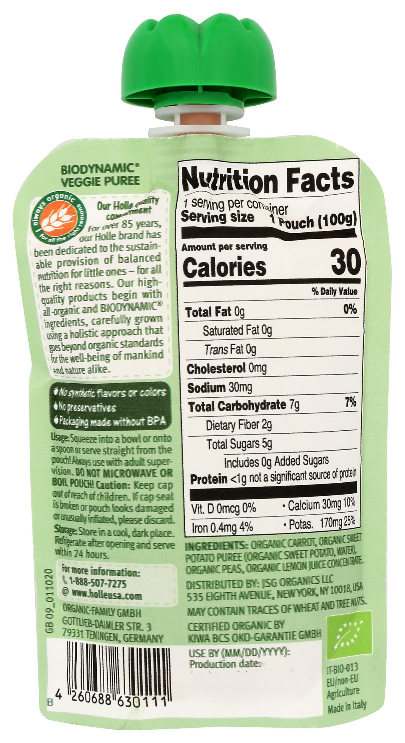 Holle Organic Veggie Bunny Veggie Puree, 3.5 Oz