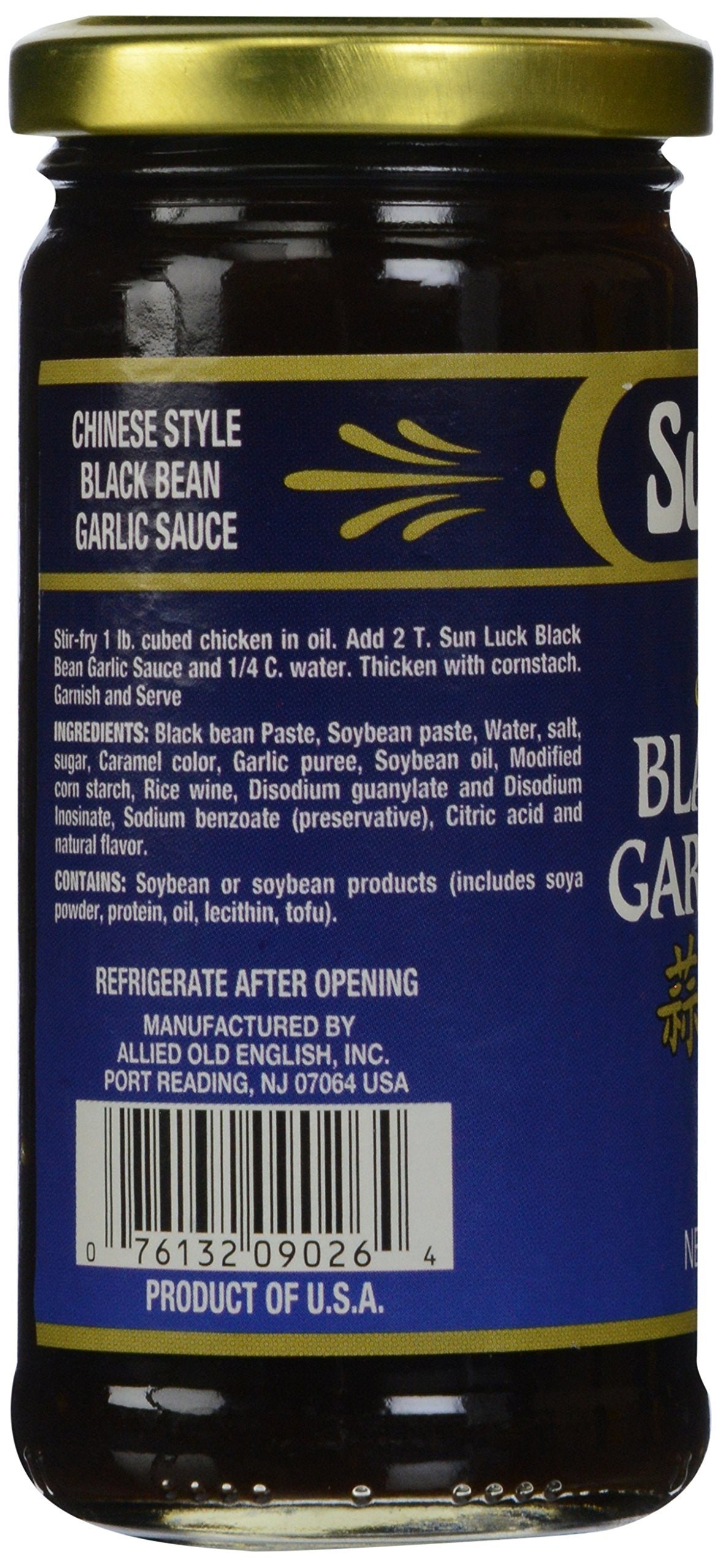 Sun Luck Sauce, Black Bean Garlic, 8-Ounce (Pack of 6)