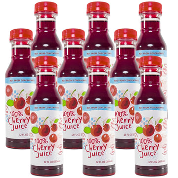 Cherry Bay Orchards Montmorency Tart Cherry Juice - (9 Pack - 12Oz Bottles) - 100% Domestic, All Natural Ingredients, No Added S