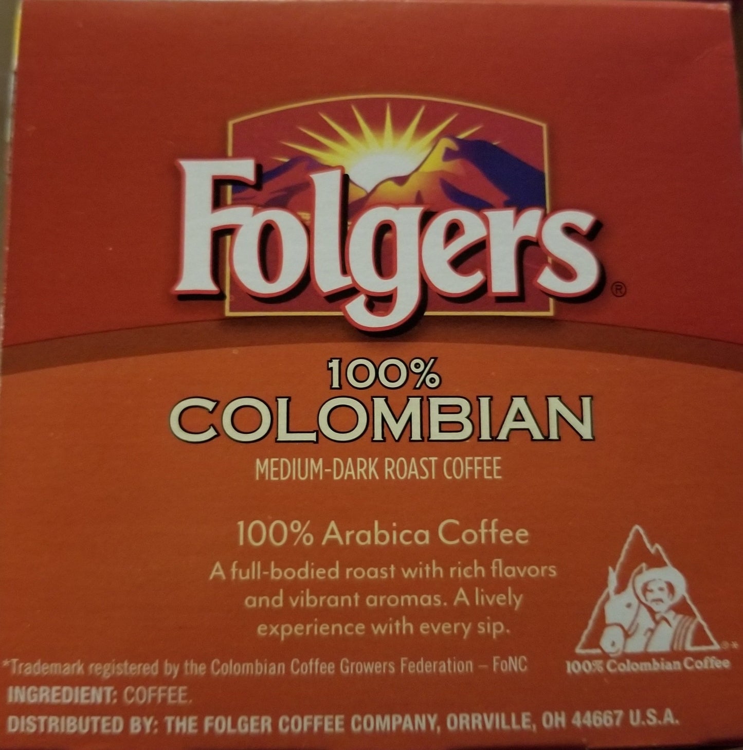 Folgers, Gourmet Selections Keurig Brewed Medium Dark Kcup12 Ct, Lively Columbian, 12 Count
