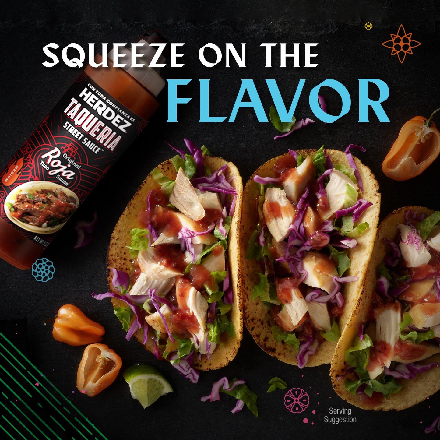 Herdez Taqueria Street Sauce Variety Pack, Habanero, Verde, Roja & Chipotle, 9 oz Bottles (Pack of 4)