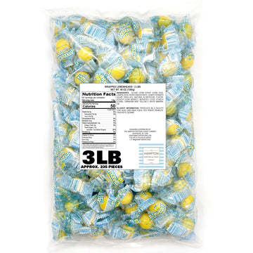 Lemonheads Candy, 3Lb Bulk Bag (Approximately 235 Pieces), Sour Hard Candy, Yellow Candy, Indvidually Wrapped Lemonhead Bulk Can