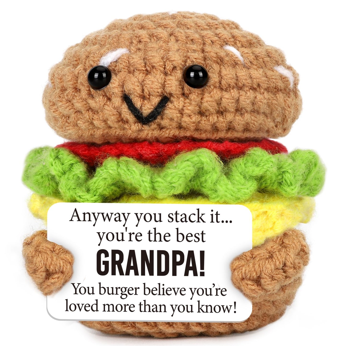 Avboda Mini Birthday Gifts For Grandpa Cute Handmade Crochet For Grandfather Funny Thank You Gift For Papa New Grandfather Bonus Grandpa Unique Thanksgiving Day From Grandkids