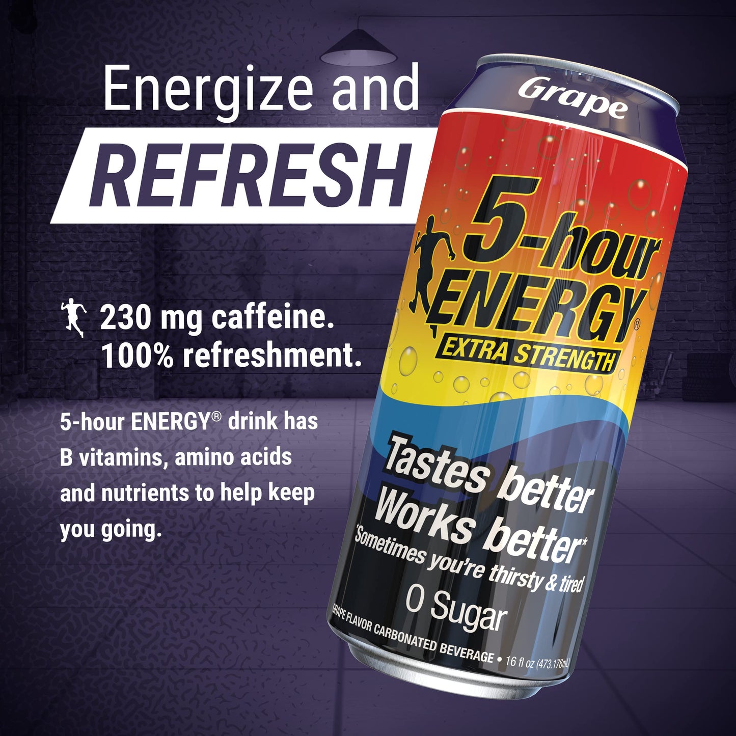 5-hour ENERGY Extra Strength G Drink, 16 Fl Oz, Pack of 12, Sugar-Free, Zero Calories, 230mg Caffeine