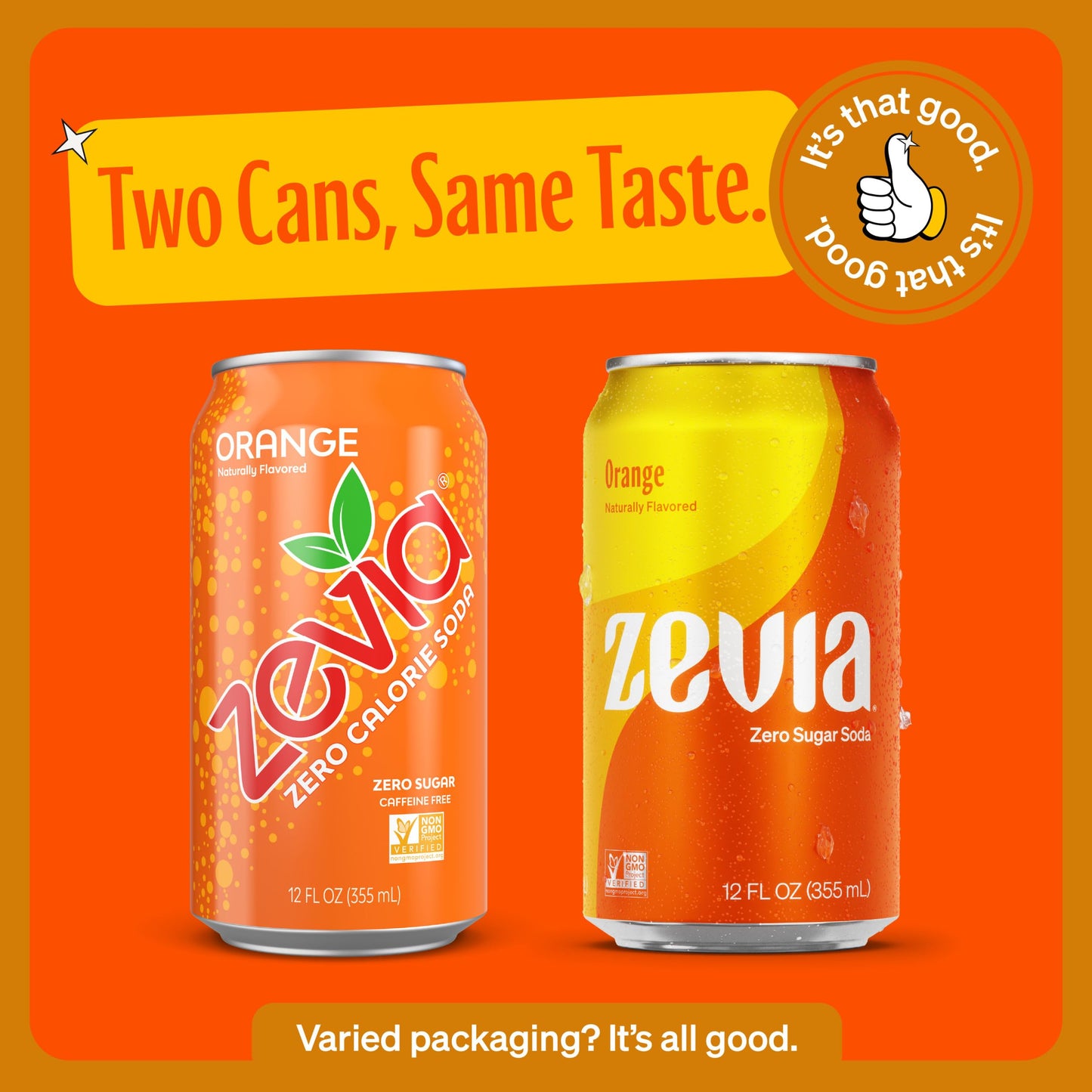 Zevia Zero Sugar Soda, Orange, 12 Ounce Cans (Pack Of 8)