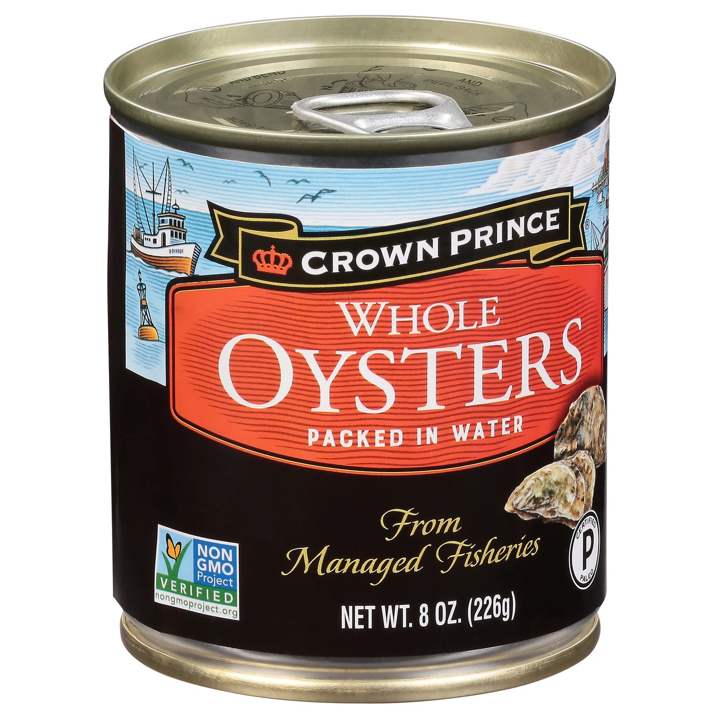 Crown Prince Whole Boiled Oysters, 8-Ounce Cans (Pack Of 12)