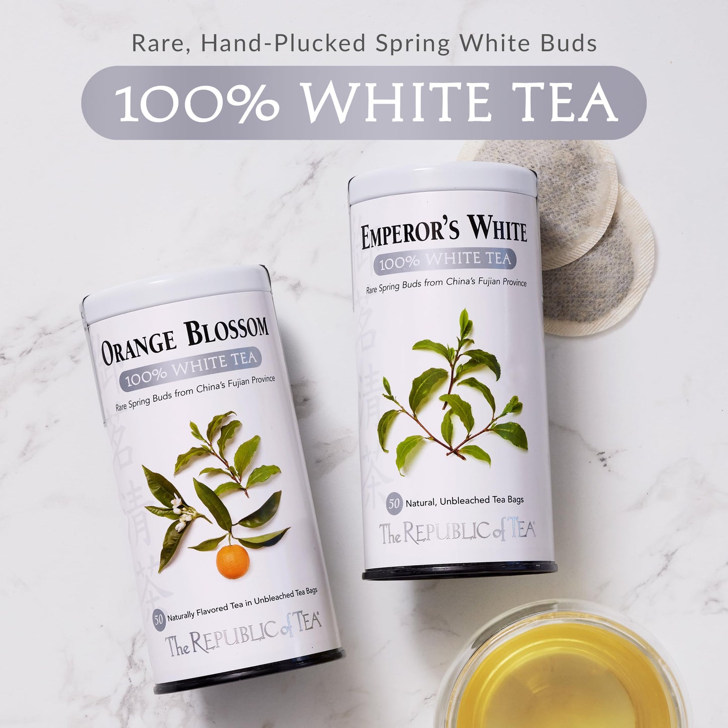 The Republic of Tea Asian Jasmine White Tea Bags, Low-Caffeinated, 250 Count