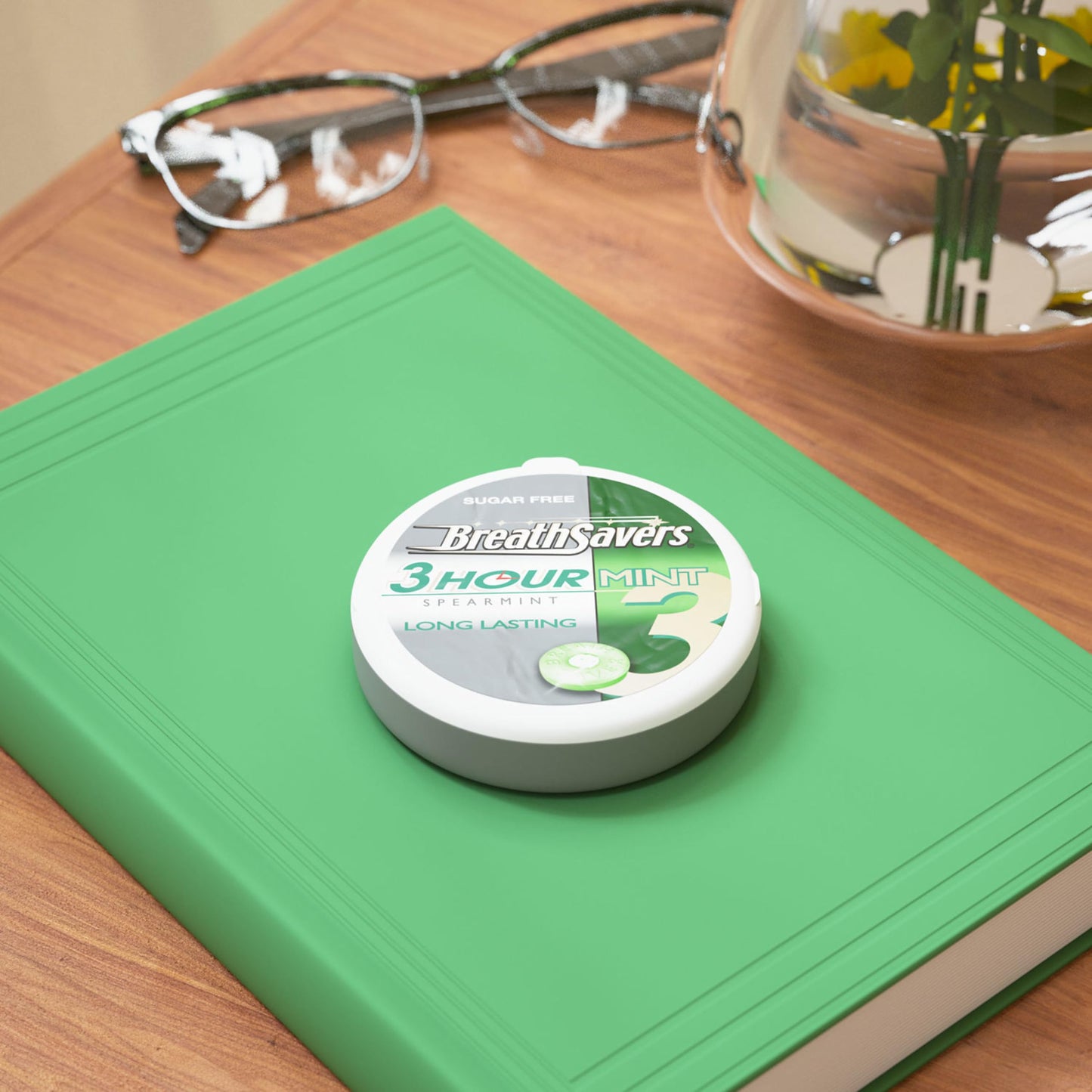 BREATH SAVERS Spearmint Sugar Free Breath Mints, 1.27 oz, 8 Tins - Freshen Your Breath Anytime, Sugar-Free Mints