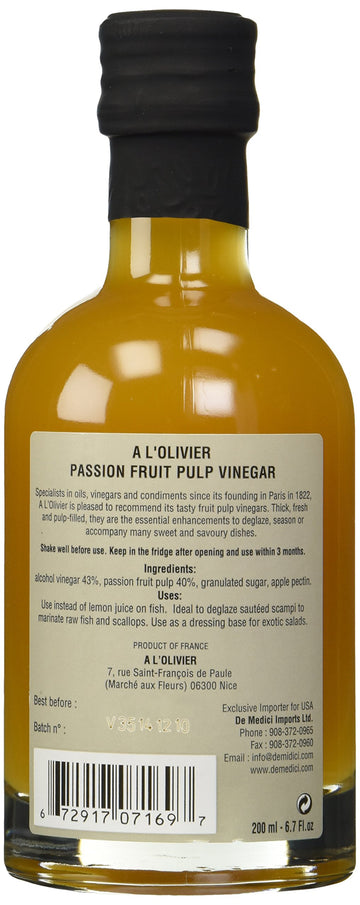 A L Olivier Passion Fruit Vinegar, 6.76 Fz