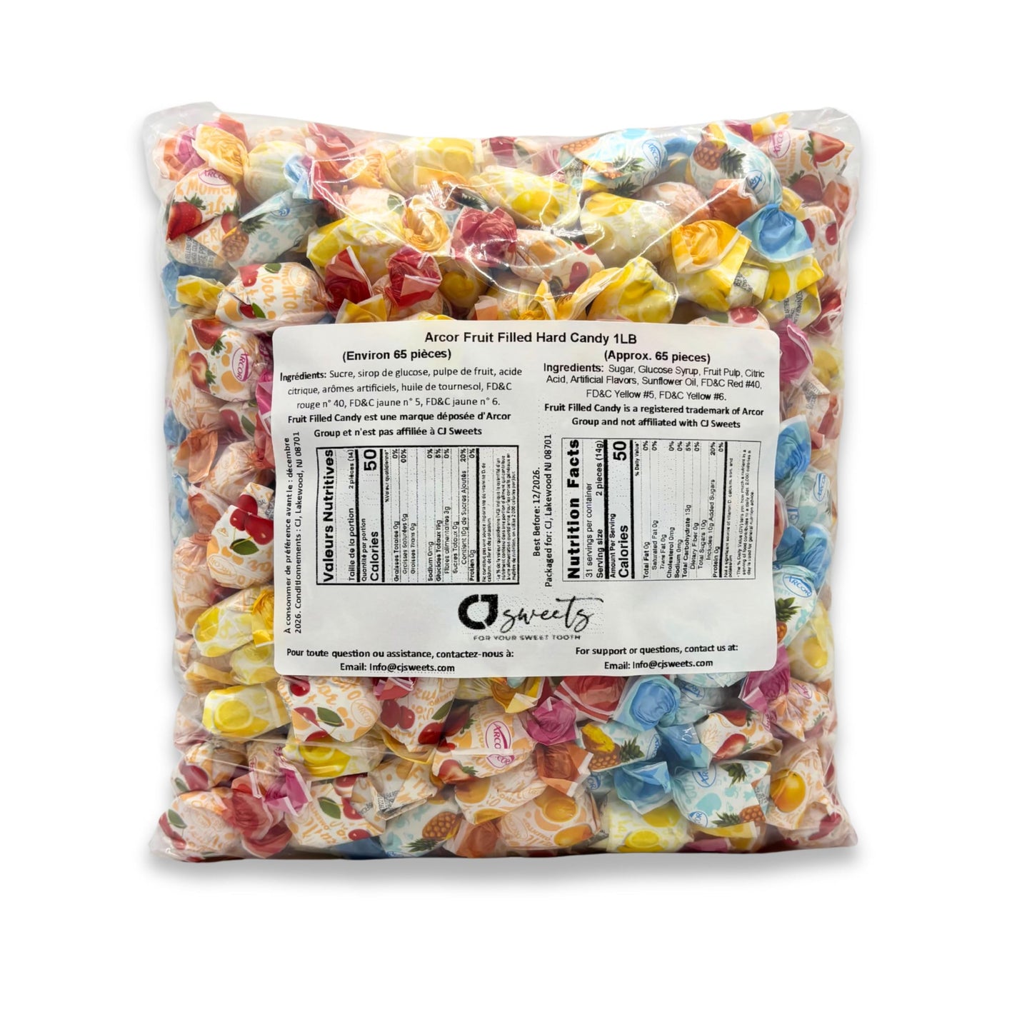 Fruit Filled Hard Candy -1 Pounds Approx 65 Pieces