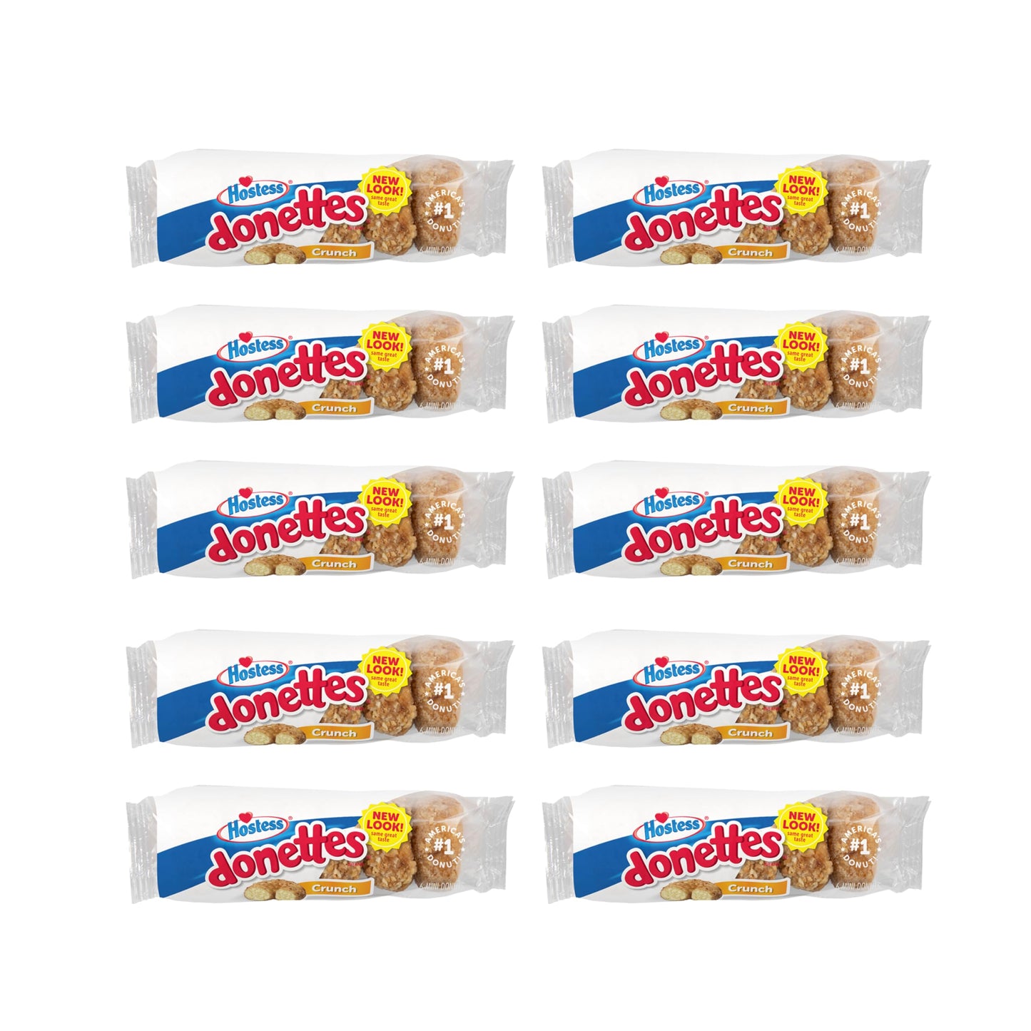 Hostess Crunch Donettes, 6 Count Bags (10 Pack)