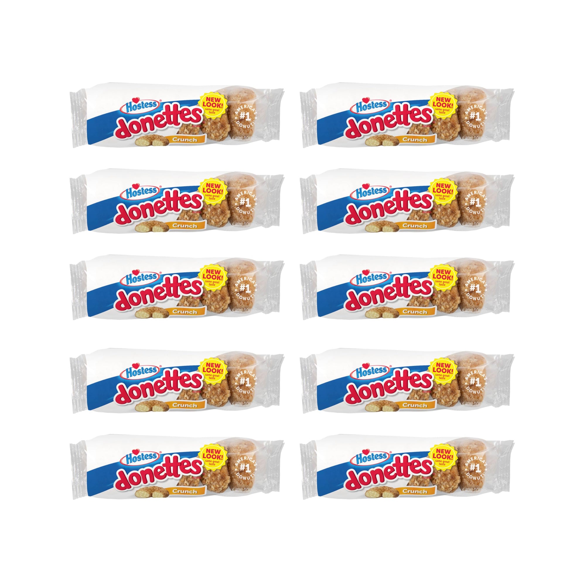 Hostess Crunch Donettes, 6 Count Bags (10 Pack)