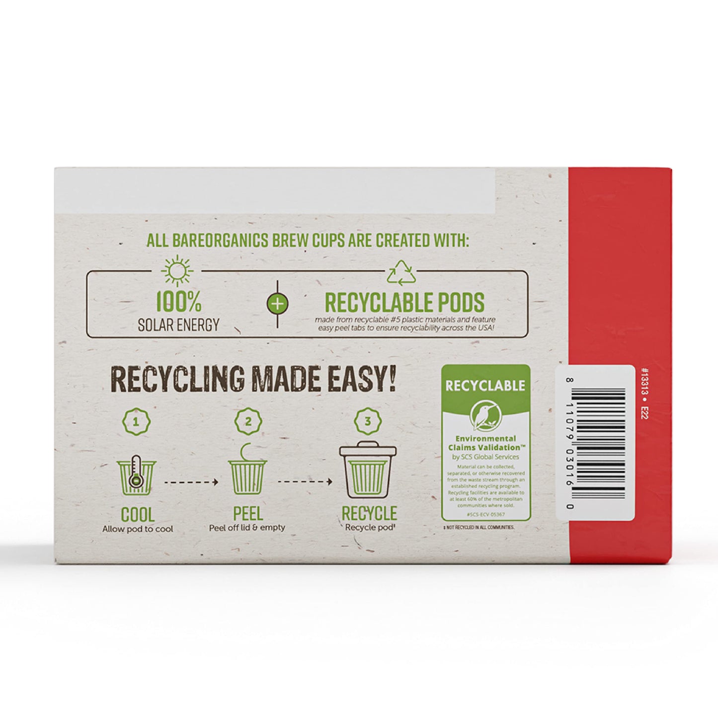 Bareorganics 13313 Cardio Care Usda Organic Coffee Pods, Compatible Organic Coffee Pods, Infused With Superfoods & Probiotics, Vegan Friendly, Gluten Free, 10 Single Serve Cups