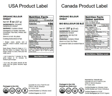 Organic Bulgur Wheat, 8 Ounces - Non-Gmo Whole Grain, Parboiled Groats, Kosher Borghul Berries, Bulk Seeds, Coarse, High In Diet