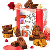 Davids Cookies Assorted Brownies In Love Tin Gift Basket 20pcs - Delicious, Fresh Baked Brownie Snacks - Gourmet Pure Chocolate