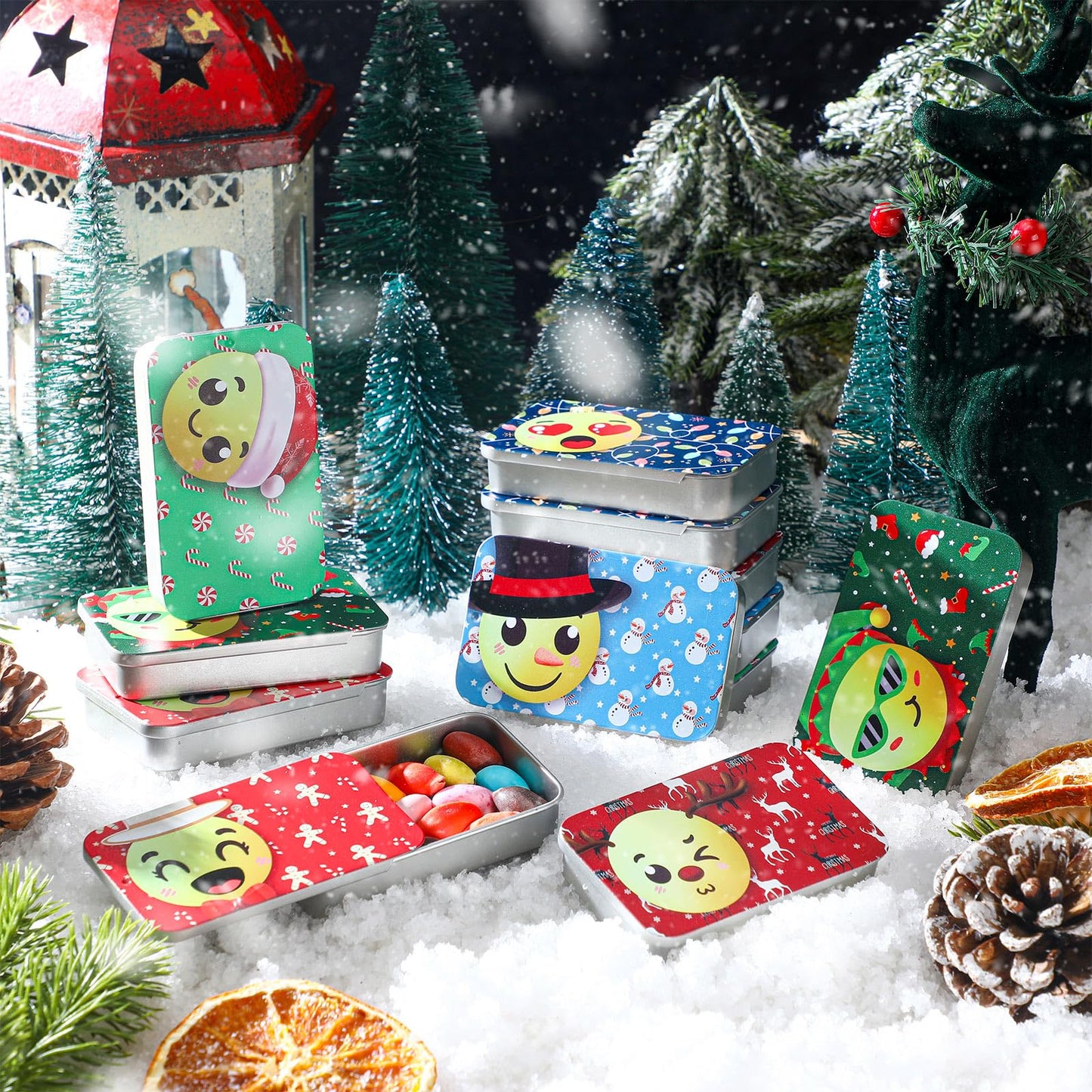 Tioncy 12 Pcs Christmas Mint Tins - Funny Candy Metal Box Stocking Stuffers, 6 Styles, Perfect Gift for mature-themeds