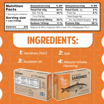 Bake And Tango - Sardines In Soybean Oil - 4.4Oz (Pack Of 12) | Rich In Omega-3, High-Protein, Wild-Caught, Non-Gmo, Gluten-Free