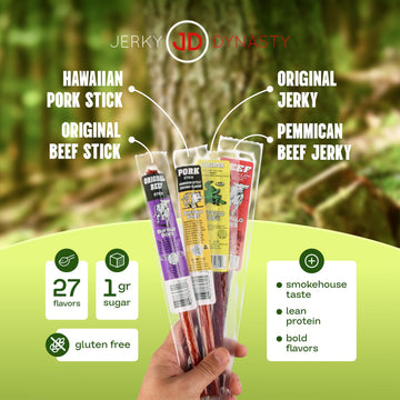 Jerky Dynasty The Ultimate 27-Piece Exotic Jerky With Gift Box - Buffalo Bob'S Wild Game Jerky Variety Pack - Exclusive Flavors,