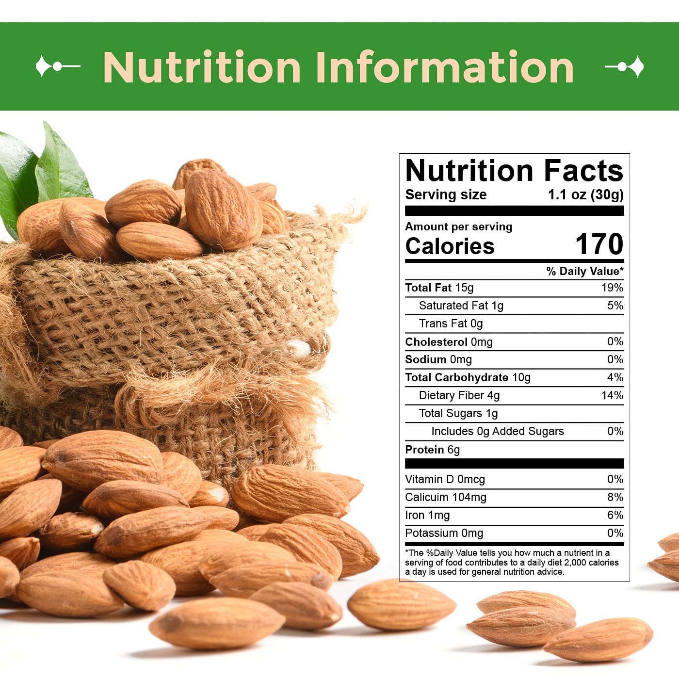 Sincerely Nuts Natural Raw Whole Almonds, Unsalted, No Shell Healthy Low Sodium Snack Plant Protein Kosher, Vegan, Gluten Free B