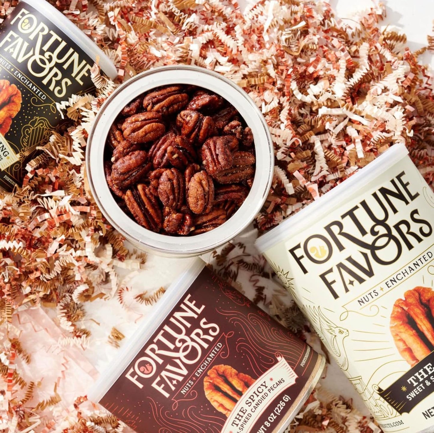 Fortune Favors Candied Pecans, Sweet And Salty Snack, Hand Crafted In Small Batches, Usa-Grown (4Oz, The Spark)