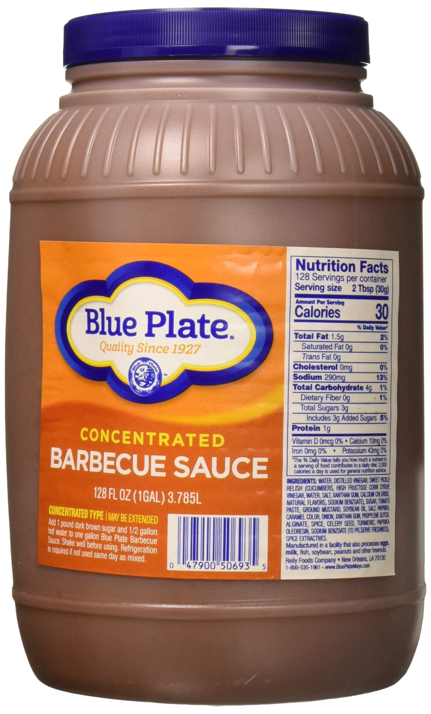 Blue Plate Barbeque Sauce Concentrated 1 Gallon Jar
