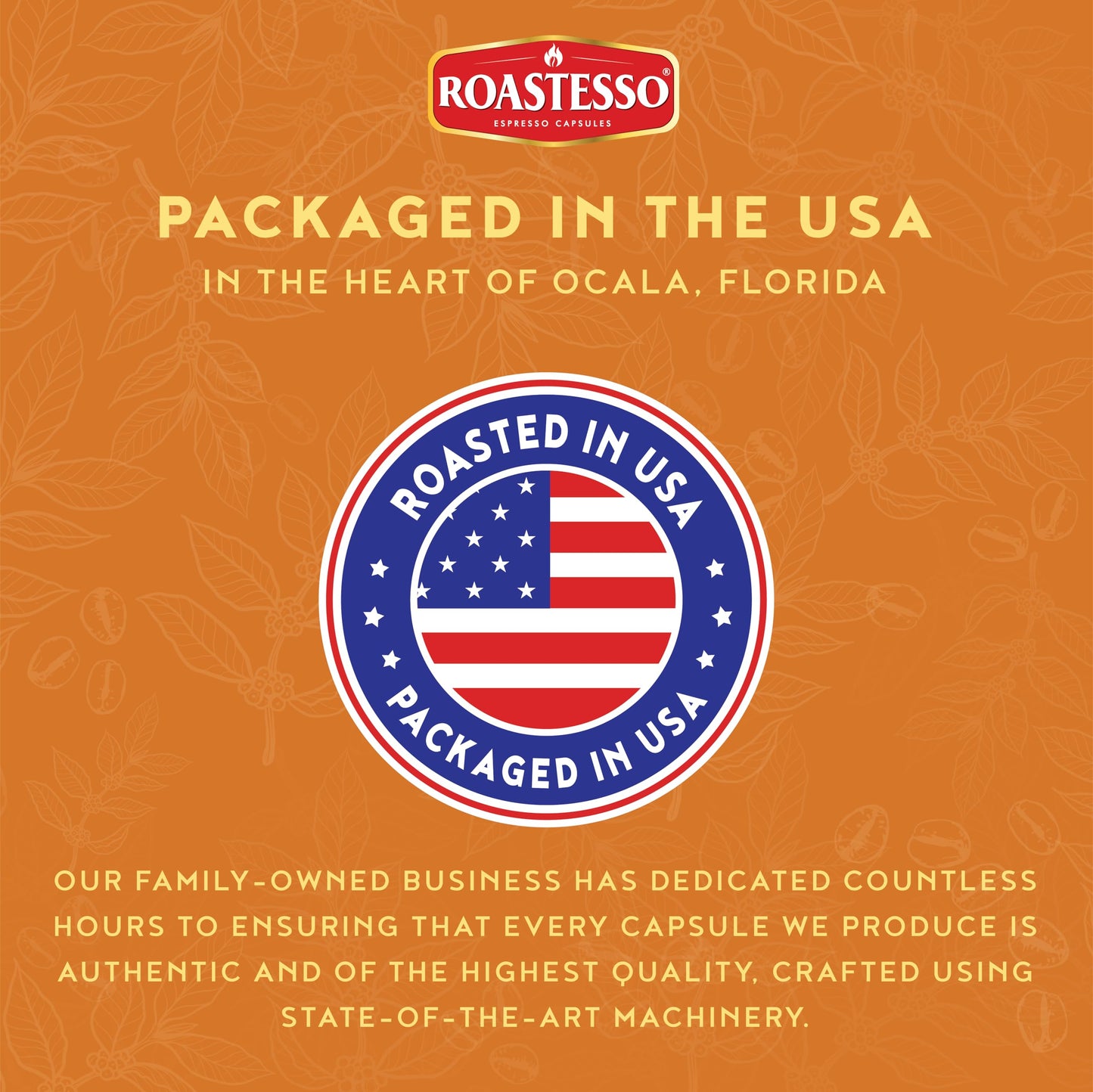 Roastesso Coffee Espresso Pods, Natural Caramel Flavor, Compatible with Nespresso Original Line, Medium Dark Roast, 40 Count