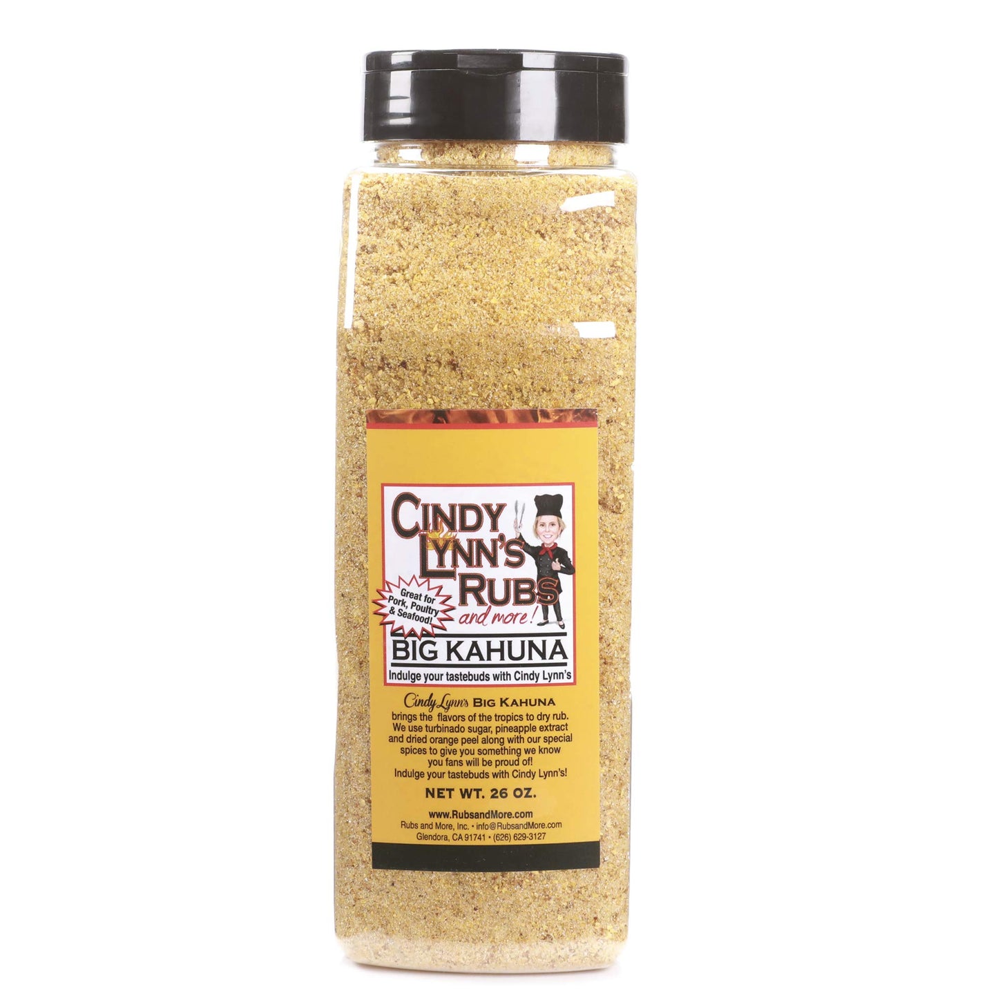 Cindy Lynns Big Kahuna Dry Rub And Seasoning - Bring The Flavors Of The Tropics To Poultry Pork & Seafood - All-Natural Tropical Flavors - Great For Grilling And Aromatic Use (26Oz)
