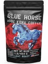 Blue Horse 100% Kona Coffee, Light Roast, Arabica Whole Beans, 1 lb (16 oz) Bag, Farm Fresh, Authentic Hawaiian Coffee from the