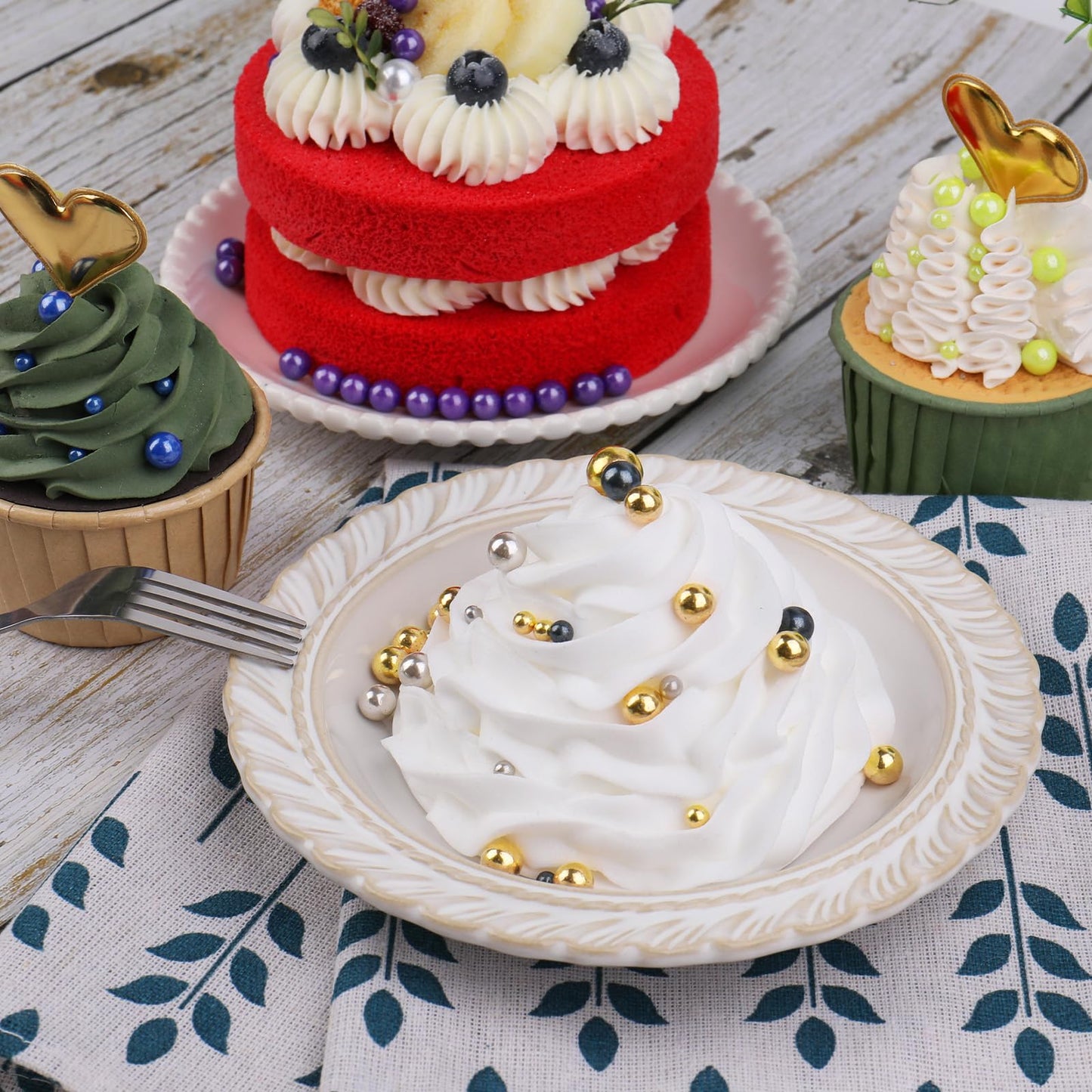 Sprinkles For Cake Decorating, Yellow Pearl Sprinkles 4 Sizes Mix For Cake Cupcake Cookie Baking Donuts Ice Cream Toppings