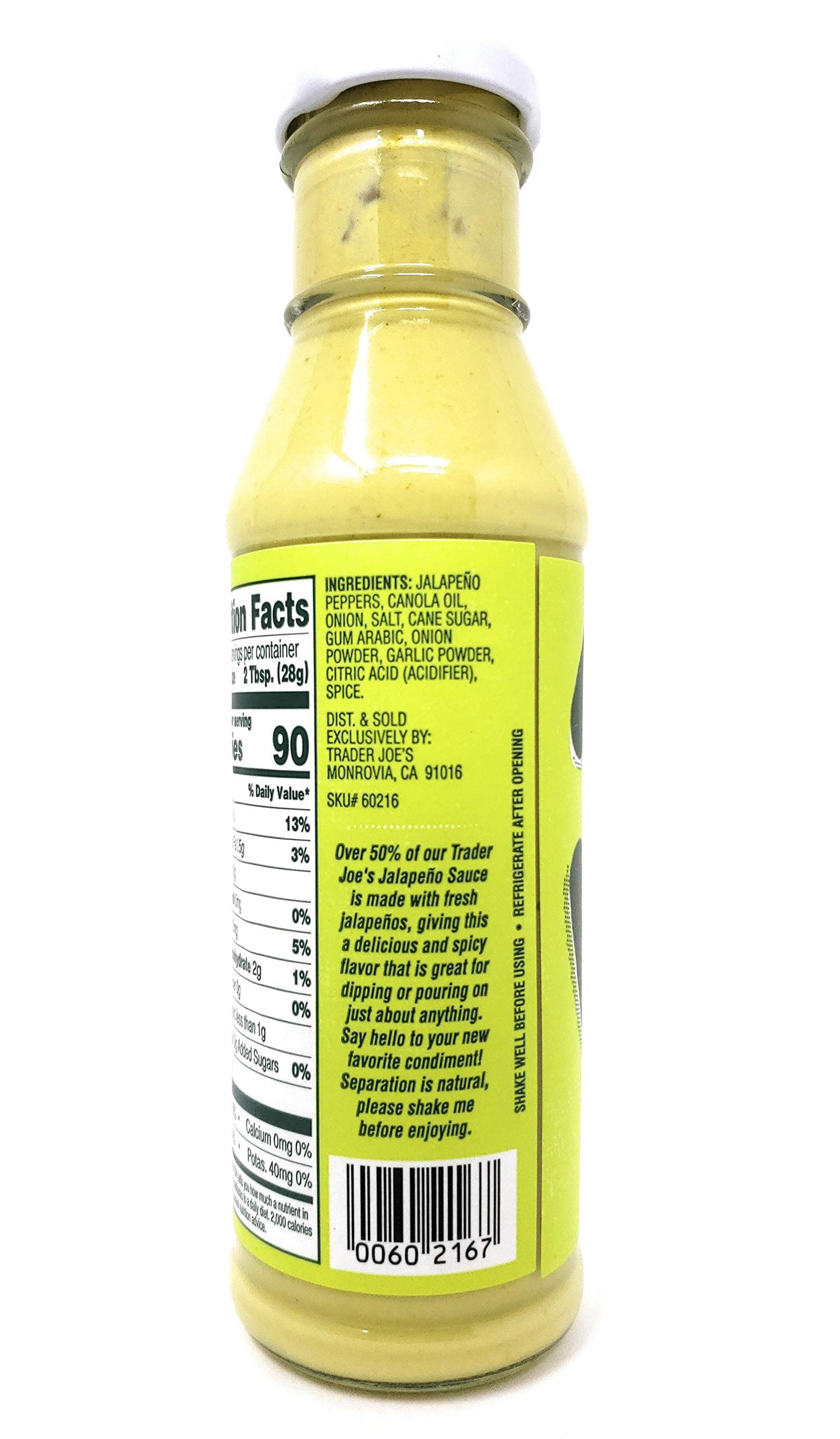 Trader Joe's Jalapeno Sauce, 10oz - Spicy Flavor, Perfect for Tacos and Dips