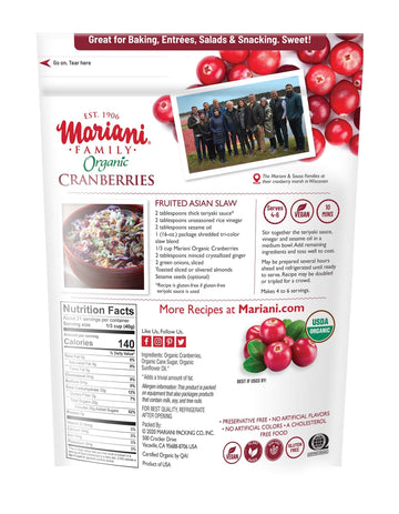 Mariani Organic Dried Cranberries, 30 Oz