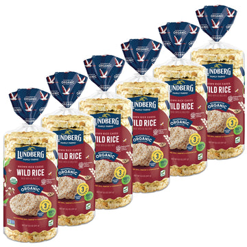 Lundberg Rice Cakes - Organic Whole Grain Wild Rice & Brown Rice Cakes, Lightly Salted, Healthy Snacks For Adults And Kids, Glut