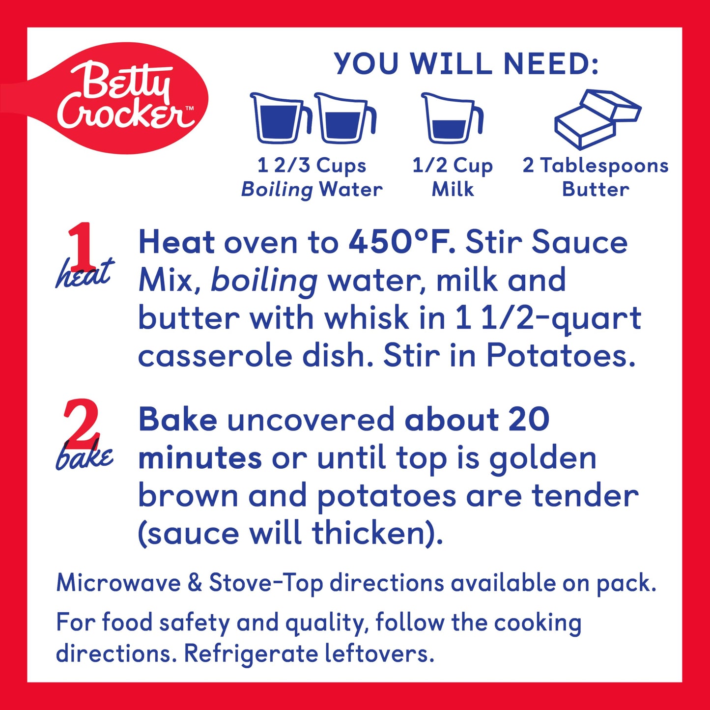 Betty Crocker Julienne Casserole Potatoes, Made With Real Cheese, 4 Oz Box